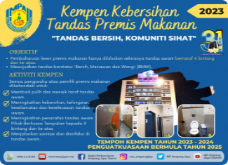 KEMPEN KEBERSIHAN TANDAS PREMIS MAKANAN.