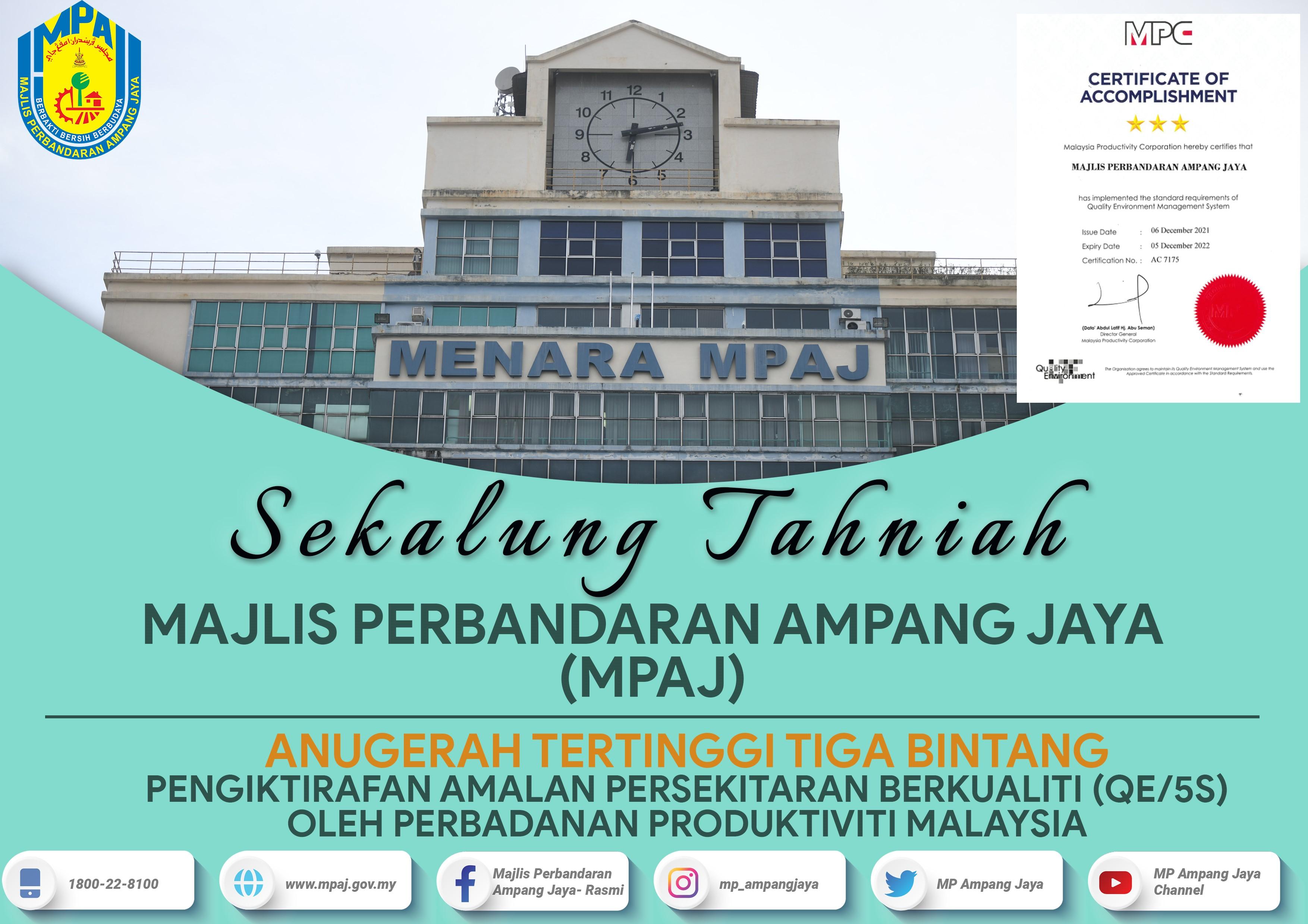 ANUGERAH PENILAIAN PEMATUHAN AMALAN PERSEKITARAN BERKUALITI (QE/5S