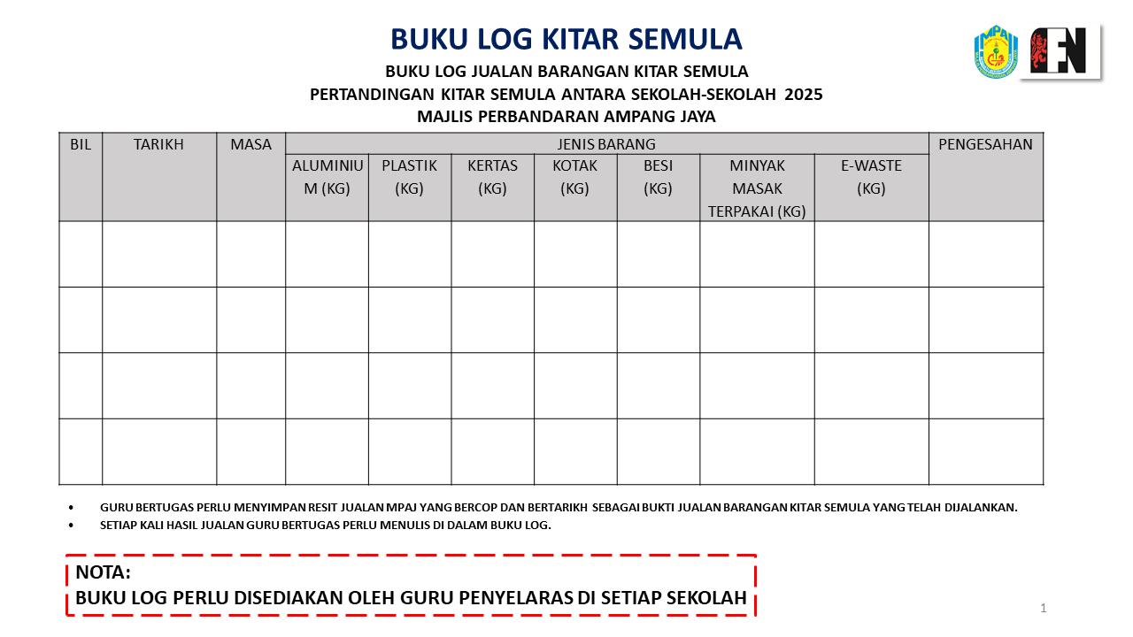 BUKU LOG KS SEKOLAH