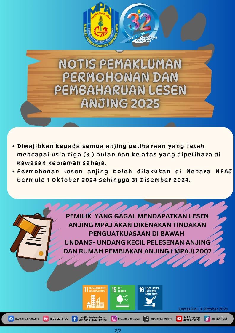 PERMOHONAN DAN PEMBAHARUAN LESEN ANJING TAHUN 2025-02
