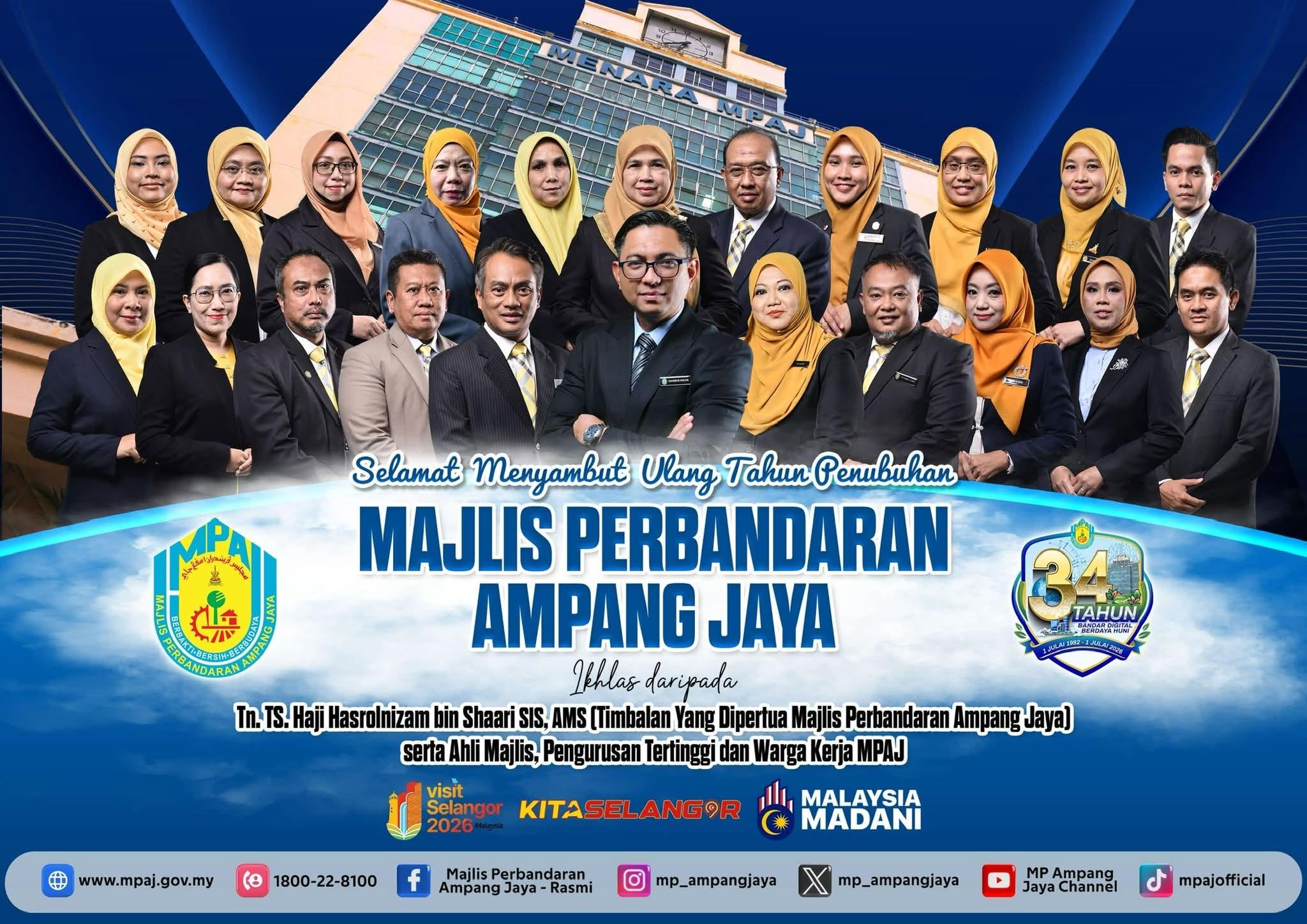 Selamat Ulang Tahun Penubuhan MPAJ yang Ke-34