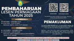 PEMBAHARUAN LESEN PERNIAGAAN TAHUN 2025 TELAH DIBUKA