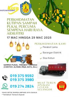 PERKHIDMATAN KUTIPAN SAMPAH PUKAL PERCUMA 2025