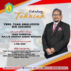 SEKALUNG TAHNIAH KEPADA YBRS. TUAN AWALUDDIN BIN ZAKARIA